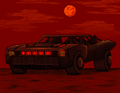Batmobile from The Batman in 8-bit/Pixel artwork