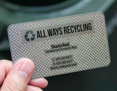 Recycling Stainless Steel Business Card