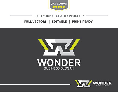 New Minimalistic W Letter Logo - Wonder