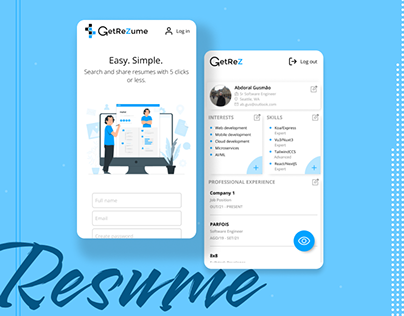 Resume database desktop and responsive website