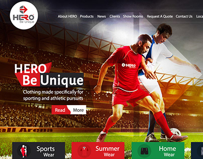 Hero For sports wear Home page options