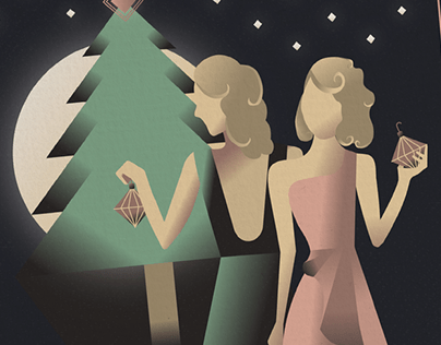 Art Deco Christmas card