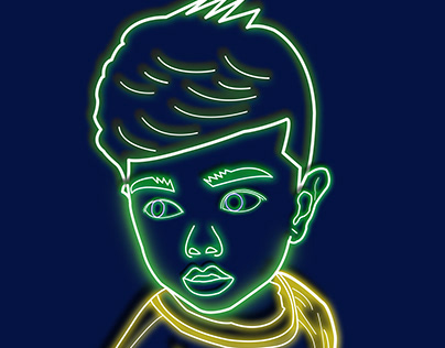 neon light portrait