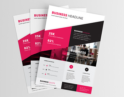 Business Flyer Layout with Red And Black Accents