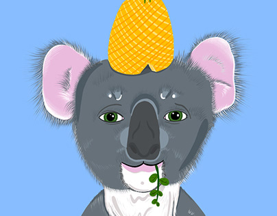 Koala z czapką ananas