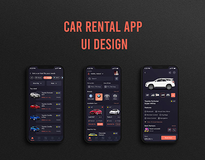 App UI Design for Car Rental Services