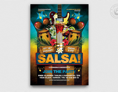 Cuban Live Salsa Flyer Template V1