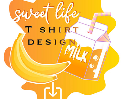 T shirt design banana milk