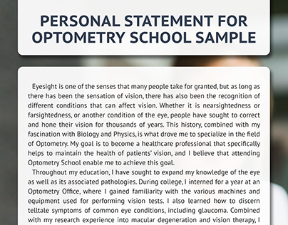 personal statement sample optometry