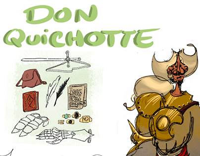 Chara Design 3 personnages de Don Quichotte