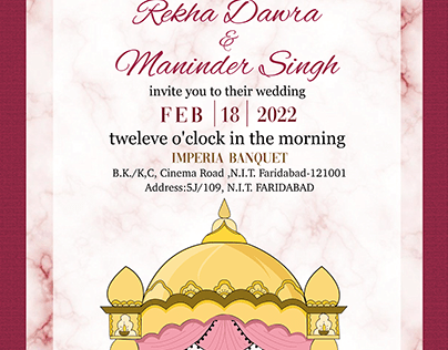 Sikh wedding card illustration