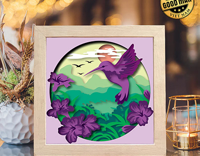 Hummingbirds 5–Paper Cut Light Box File-LightBoxGoodMan