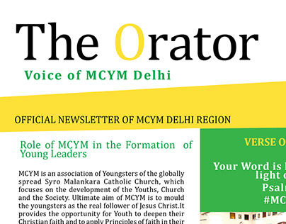 Project thumbnail - 'The Orator', MCYM Delhi official newsletter.