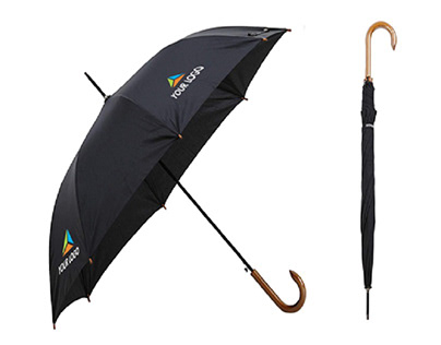 Custom Made Long Wooden Handle Umbrellas