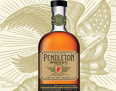 Pendleton Whisky Label Illustrations by Steven Noble