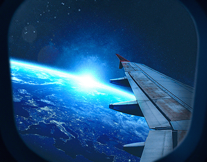 Plane in space - Photo Manipulation
