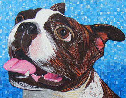 Brindle Boston Terrier - Made with Recycled Material