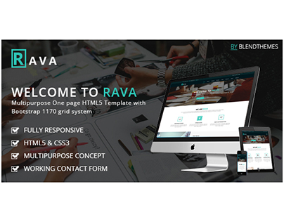 Rava - Creative One Page Multipurpose HTML Template