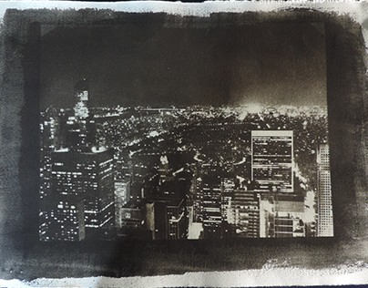 New-York by night, Arabic gum bichromate print