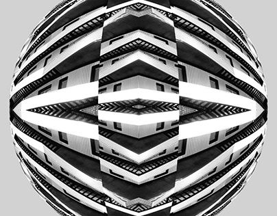 Photomontage sphère grise futuriste en 3D