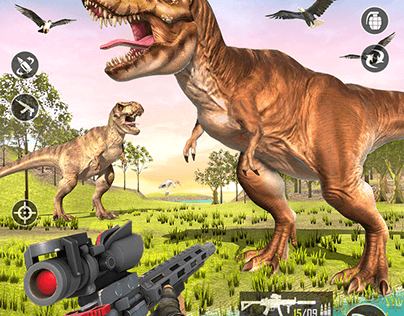 Dino hunting game icon