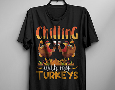 Chilling Turkeys T-Shirt Design