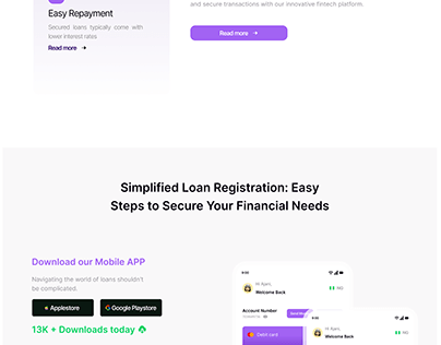 Landing page for a Loan app