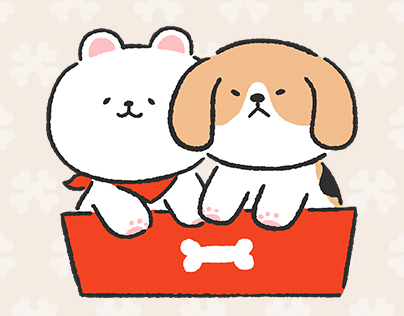 LINE Stickers - Beagle and Pomeranian