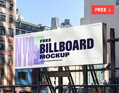 Free Urban Wide Billboard Mockup PSD