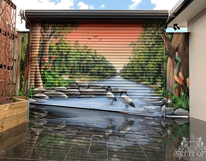 River Roller Door Mural