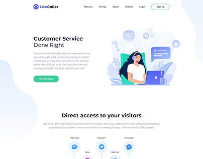 Livecaller Landing Page