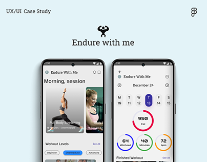 Endure With Me - Fitness App | UX/UI Design Case Study