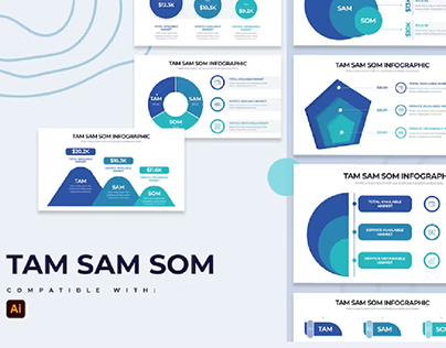 Business TAM SAM SOM Illustrator Infographics