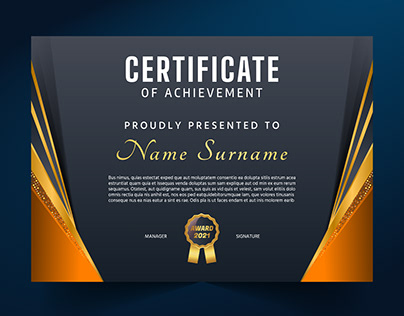 Unique and abstract premium certificate