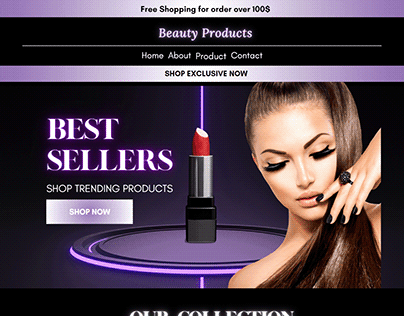 Landing page store online Beauty