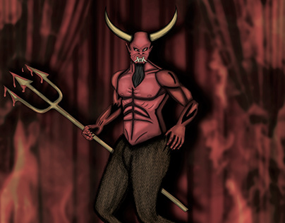 Horned Devil with Goat Legs
