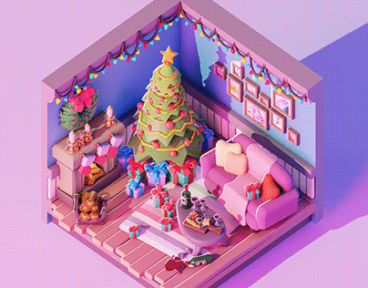 Christmas Room Diorama