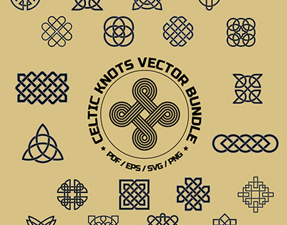 Celtic Knots Graphic Icons Vector Bundle