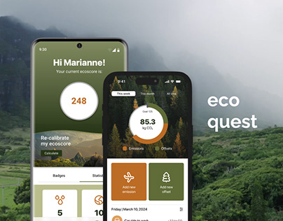 Eco Quest | Carbon footprint app | UI/UX Case Study