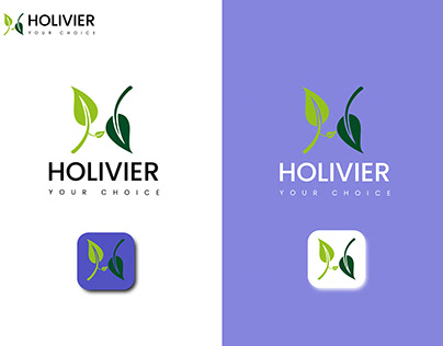 h letter leaf logo