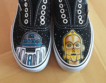Star Wars, C3PO & R2D2 Vans Style Custom Sneakers