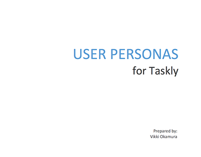 User Personas for Taskly