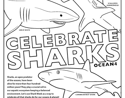 Shark Week Coloring Sheet