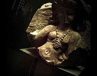 Statue of a woman carved in the Coptic Museum
