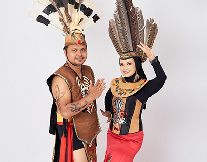 Traditional wedding clothes of Dayak tribe