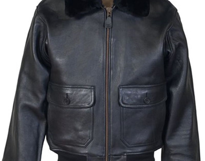 Men G1 Flight Bomber Black Leather Jacket