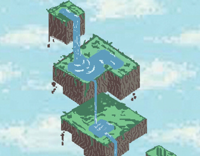Waterfall pixel art