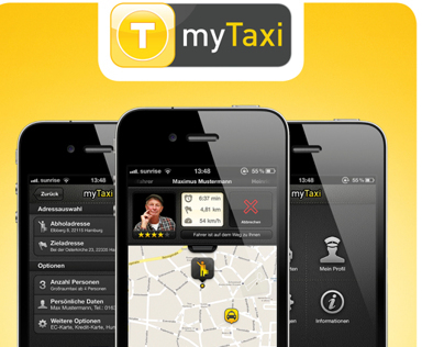 myTaxi / print and app content
