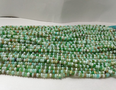 Natural Peruvian Opal Faceted Rondelle Gemstone Beads