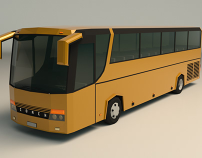Low Poly Coach Bus 02